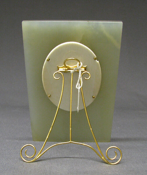 Picture frame, House of Carl Fabergé, Bowenite, gold mounts, Russian, St. Petersburg