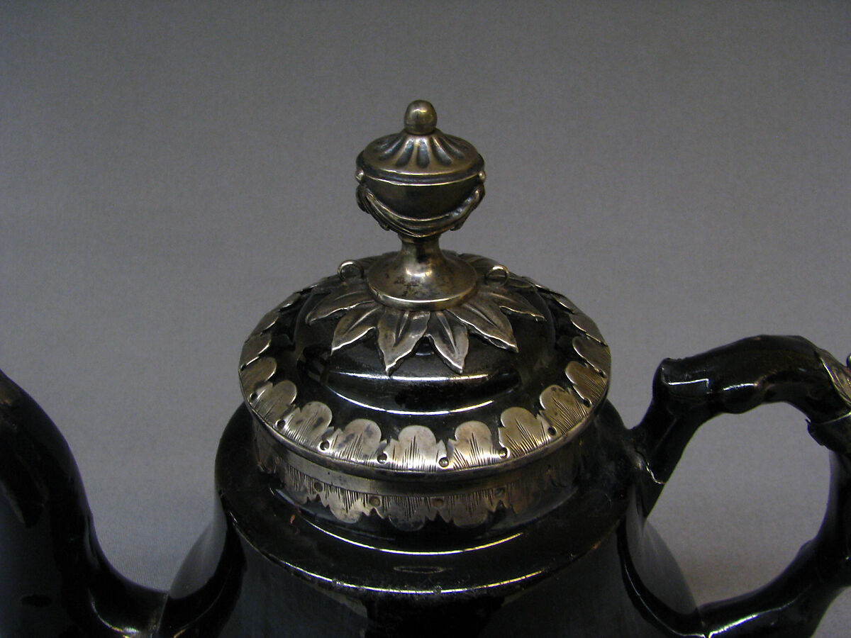 Teapot, Lead-glazed (black) pottery, French