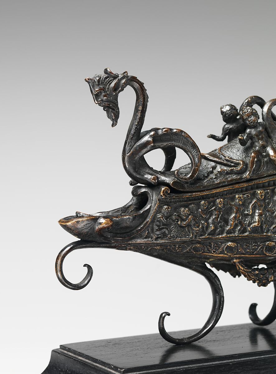 Rothschild lamp, Andrea Briosco, called Riccio (Italian, Trent 1470–1532 Padua), Bronze, on a later wood base, Italian, Padua