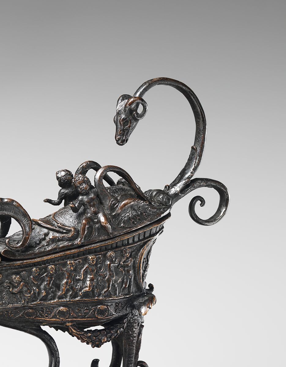 Rothschild lamp, Andrea Briosco, called Riccio (Italian, Trent 1470–1532 Padua), Bronze, on a later wood base, Italian, Padua