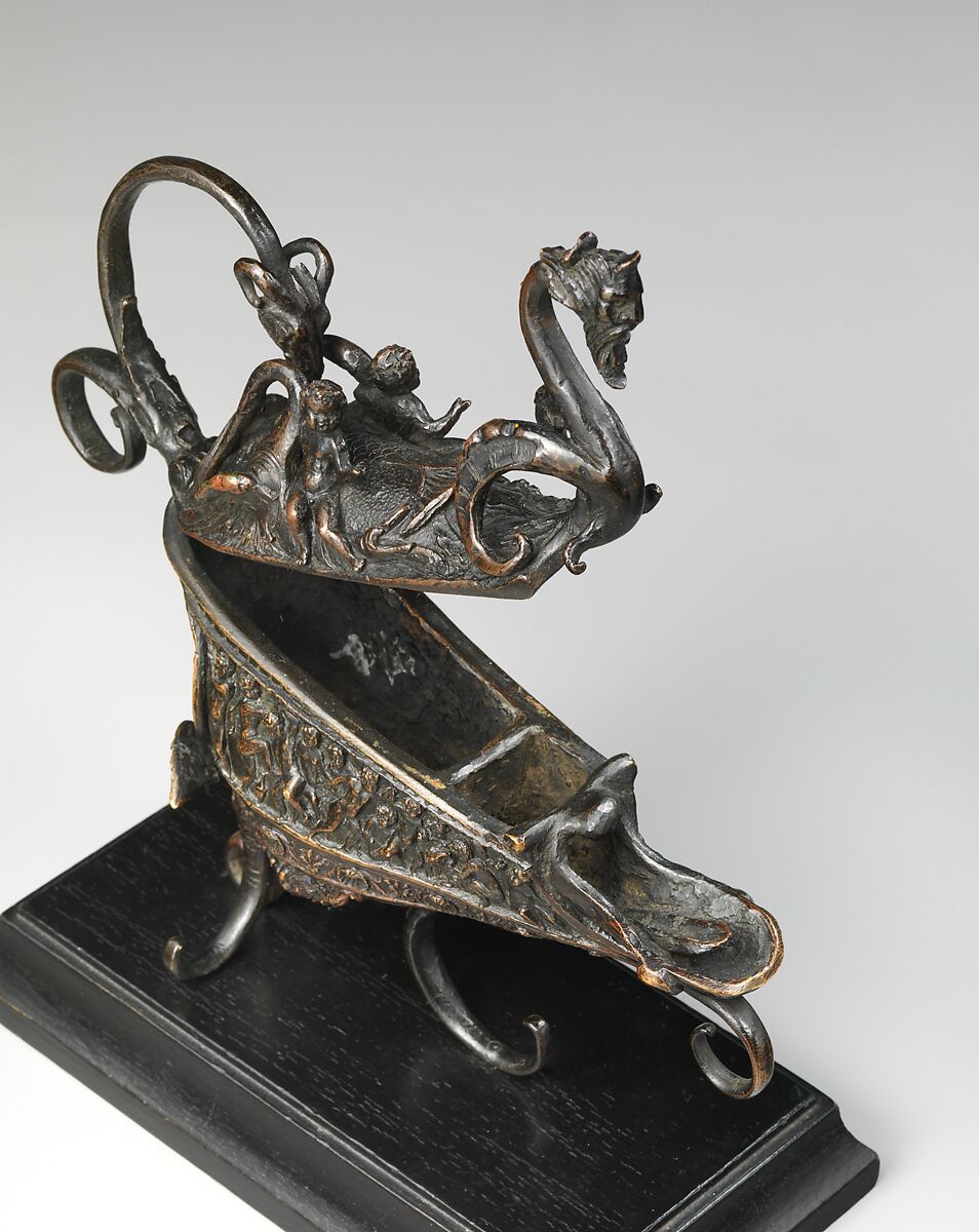 Rothschild lamp, Andrea Briosco, called Riccio (Italian, Trent 1470–1532 Padua), Bronze, on a later wood base, Italian, Padua