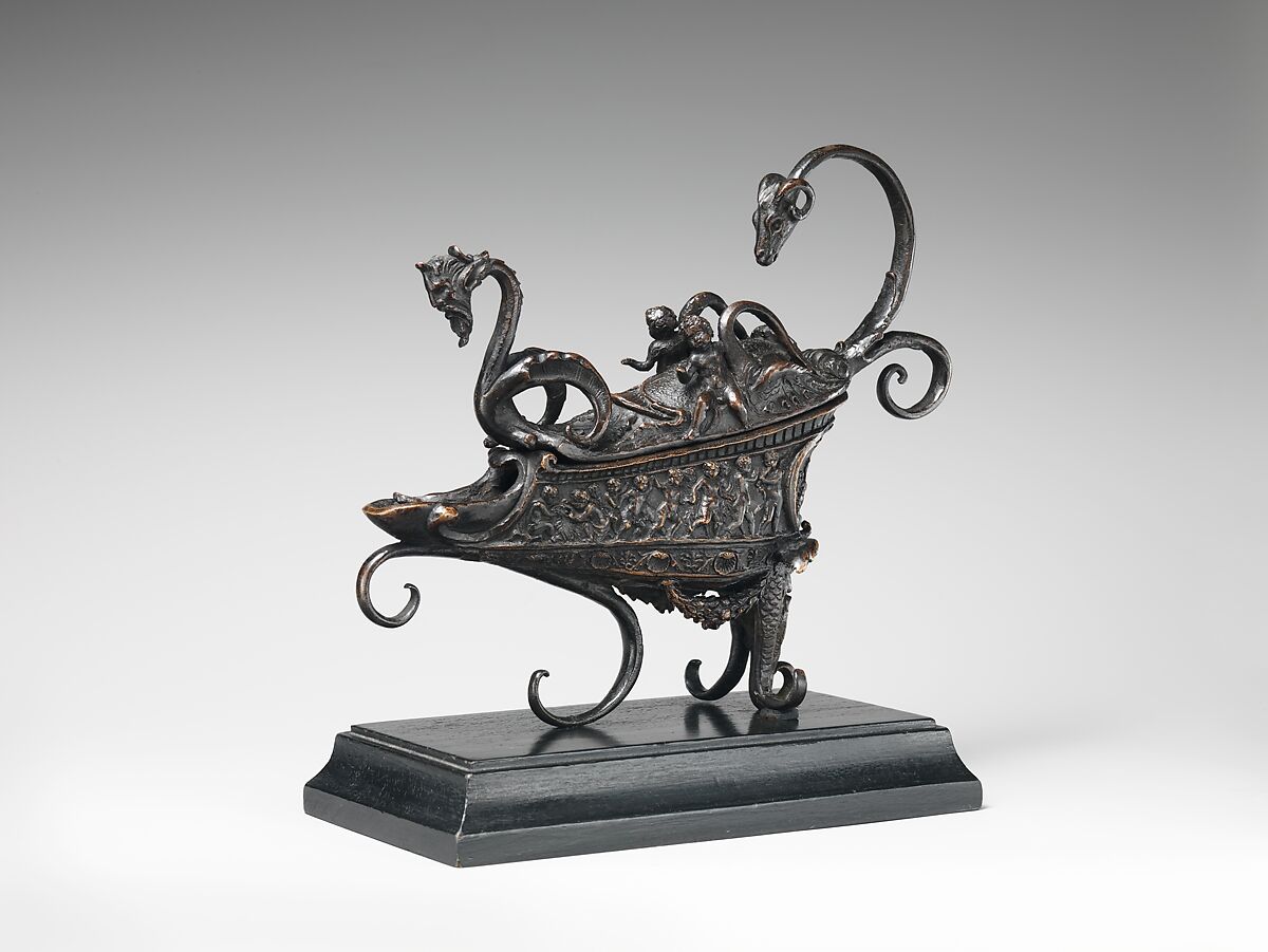 Rothschild lamp, Andrea Briosco, called Riccio (Italian, Trent 1470–1532 Padua), Bronze, on a later wood base, Italian, Padua