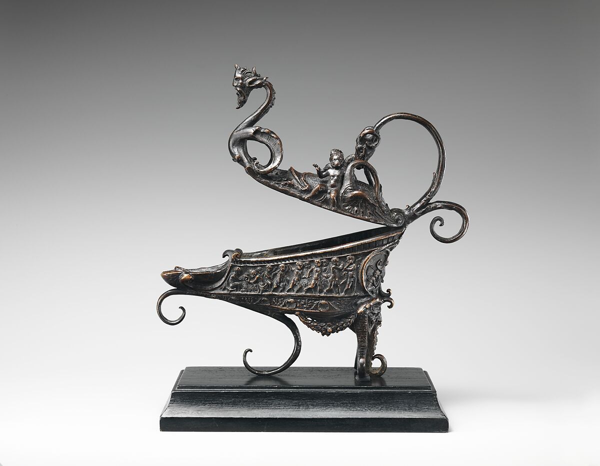Rothschild lamp, Andrea Briosco, called Riccio (Italian, Trent 1470–1532 Padua), Bronze, on a later wood base, Italian, Padua