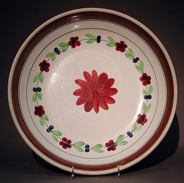 Rice dish, Lead-glazed earthenware, Dutch, Maastricht 