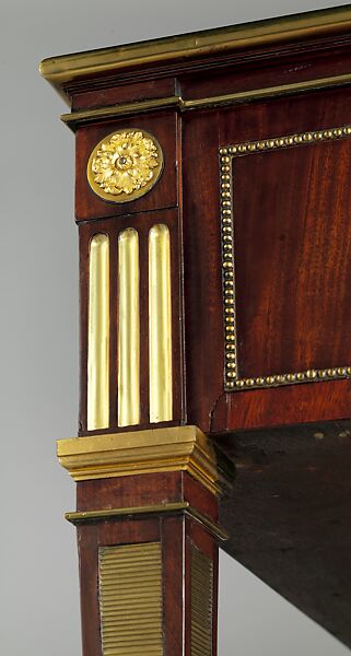 Architect's table, David Roentgen (German, Herrnhaag 1743–1807 Wiesbaden, master 1780), Oak, mahogany, walnut, pine, and cherry, veneered with mahogany; gilt bronze, brass, iron, steel; partially tooled and gilded leather, German, Neuwied am Rhein