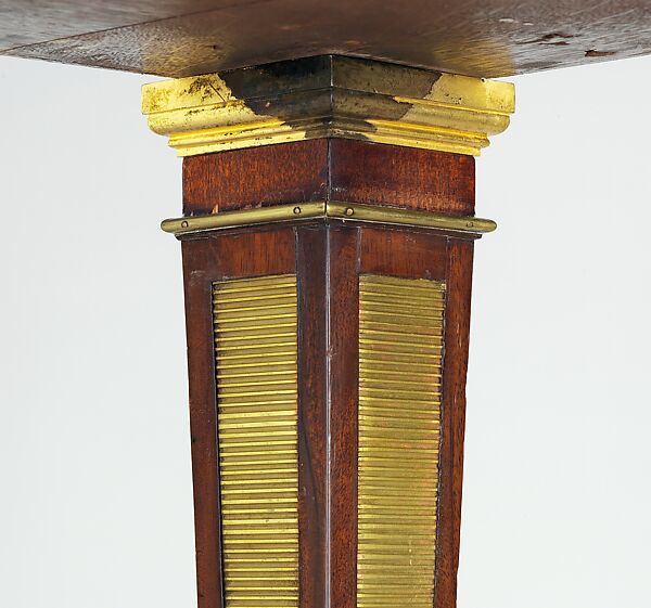 Architect's table, David Roentgen (German, Herrnhaag 1743–1807 Wiesbaden, master 1780), Oak, mahogany, walnut, pine, and cherry, veneered with mahogany; gilt bronze, brass, iron, steel; partially tooled and gilded leather, German, Neuwied am Rhein