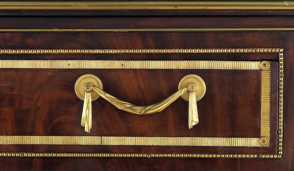 Architect's table, David Roentgen (German, Herrnhaag 1743–1807 Wiesbaden, master 1780), Oak, mahogany, walnut, pine, and cherry, veneered with mahogany; gilt bronze, brass, iron, steel; partially tooled and gilded leather, German, Neuwied am Rhein