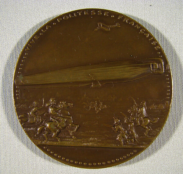 Landing of Zeppelin XVI in Lunéville, Medalist: Karl Goetz (German, 1875–1950), Bronze, German 