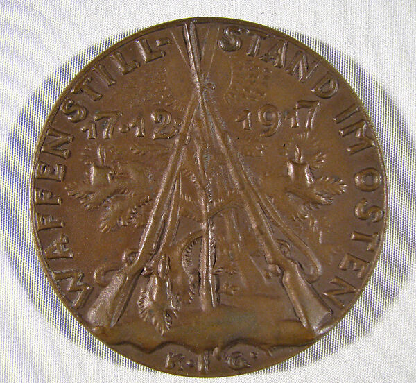 Armistice on the Eastern Front, Medalist: Karl Goetz (German, 1875–1950), Bronze, German