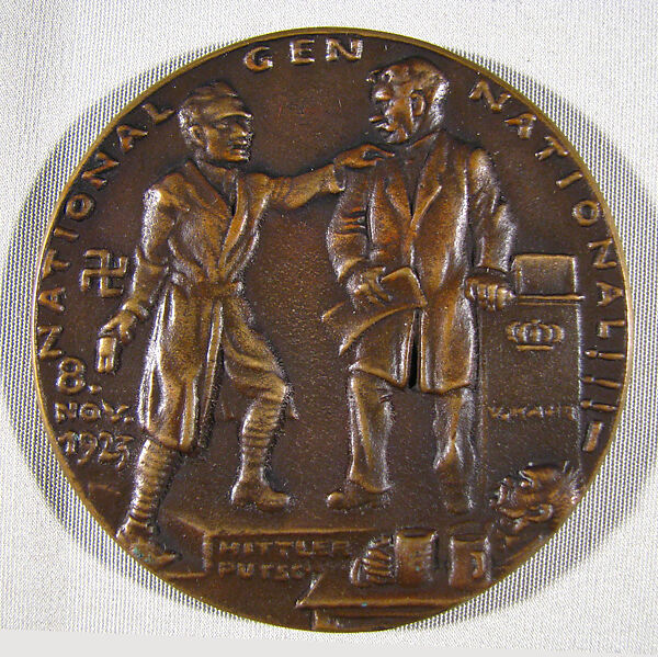 Hitler's Putsch in Munich, Medalist: Karl Goetz (German, 1875–1950), Bronze, German 