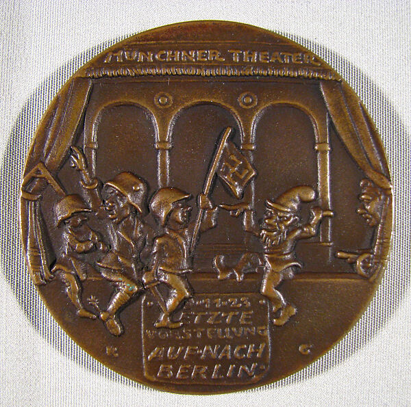 Hitler's Putsch in Munich, Medalist: Karl Goetz (German, 1875–1950), Bronze, German