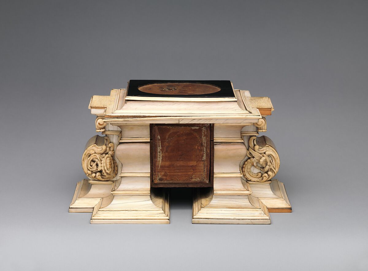 Molded base, Ivory and ebony veneer, Austrian 