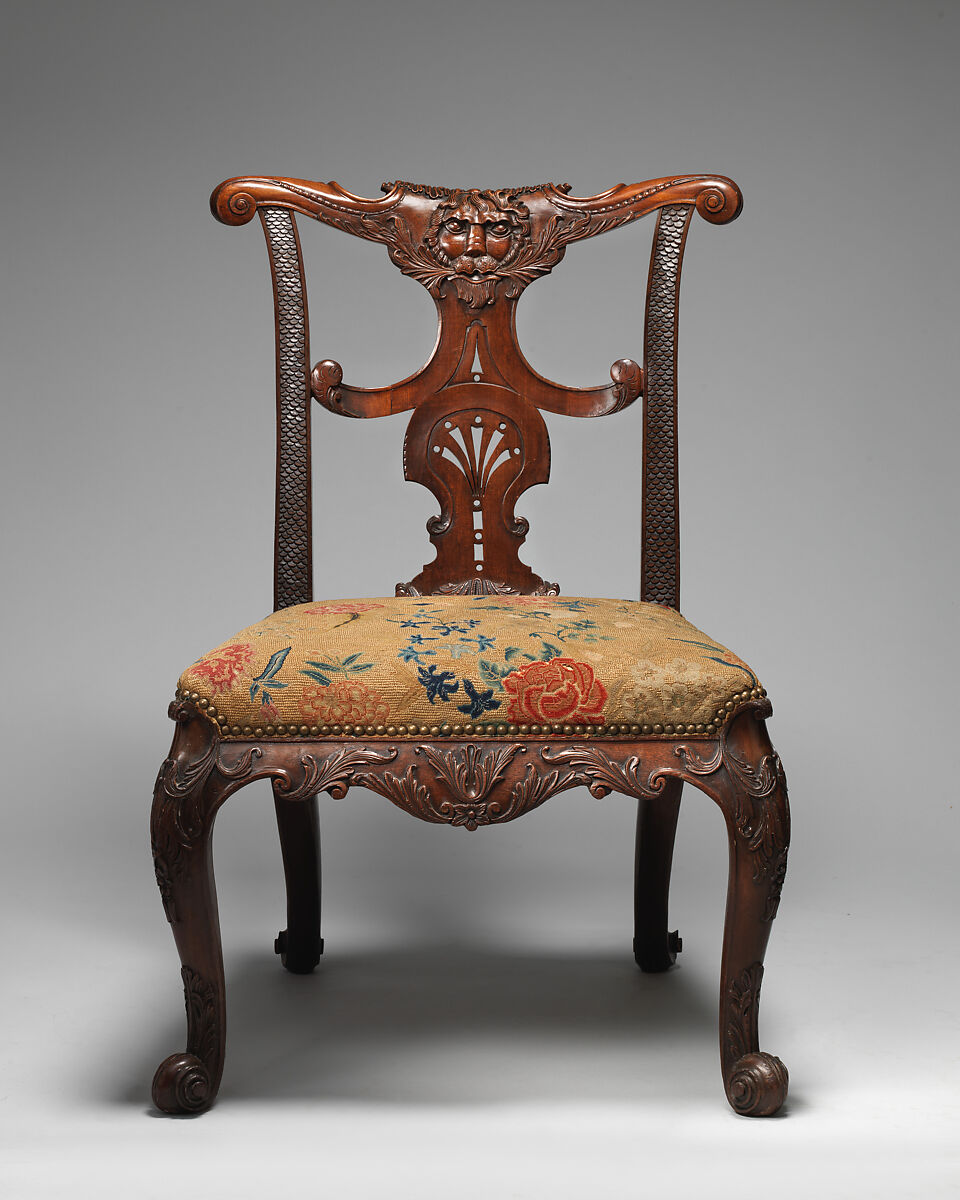 Side chair (one of a pair), Mahogany, British