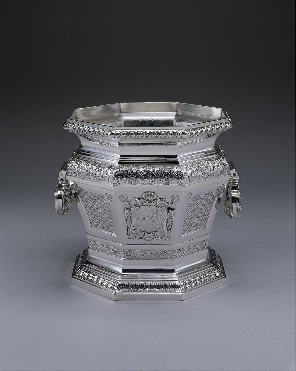 Wine cooler (one of a pair), William Lukin I (British, active 1699– ca.1755), Silver, British, London 