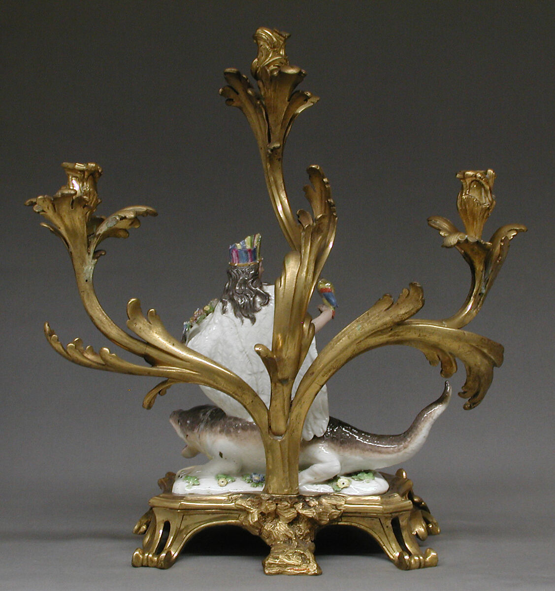 America (one of a pair), Meissen Manufactory (German, 1710–present), Porcelain, gilt bronze, German, Meissen