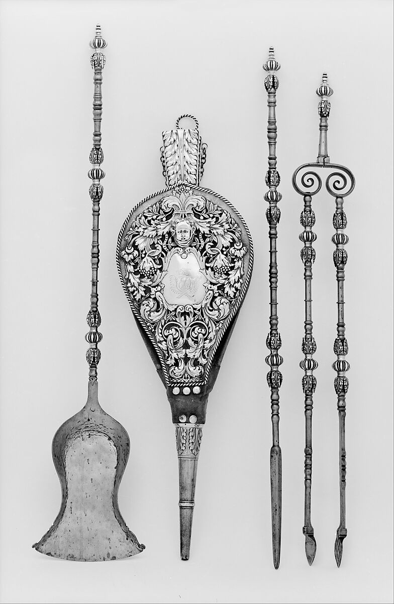 Poker (part of a set), Silver, iron, British