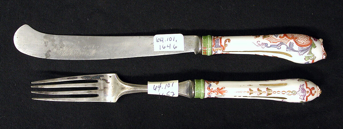 Knife, Vienna, Hard-paste porcelain, steel, Austrian, Vienna