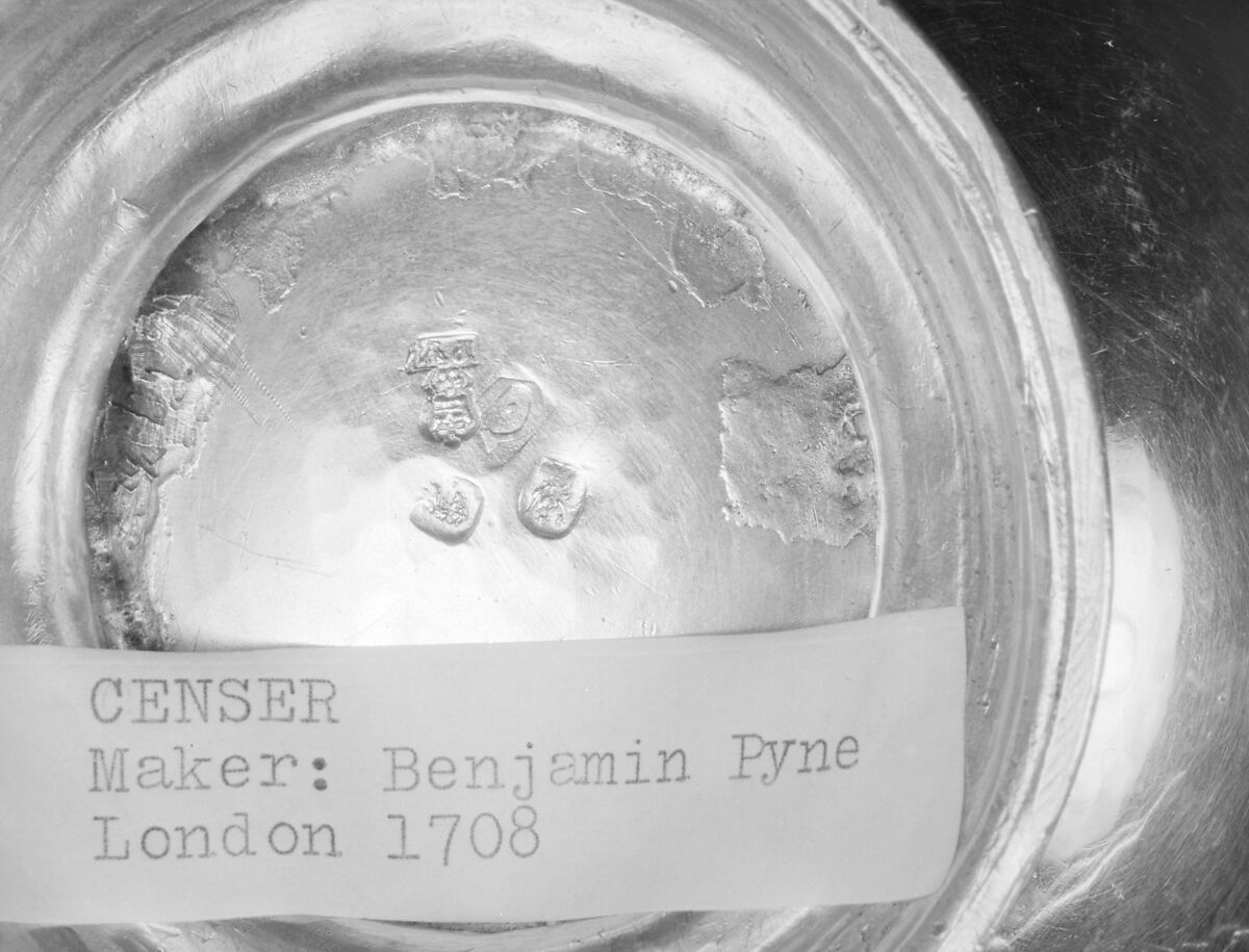 Incense boat and spoon, Benjamin Pyne (active 1693–1727), Silver, British, London