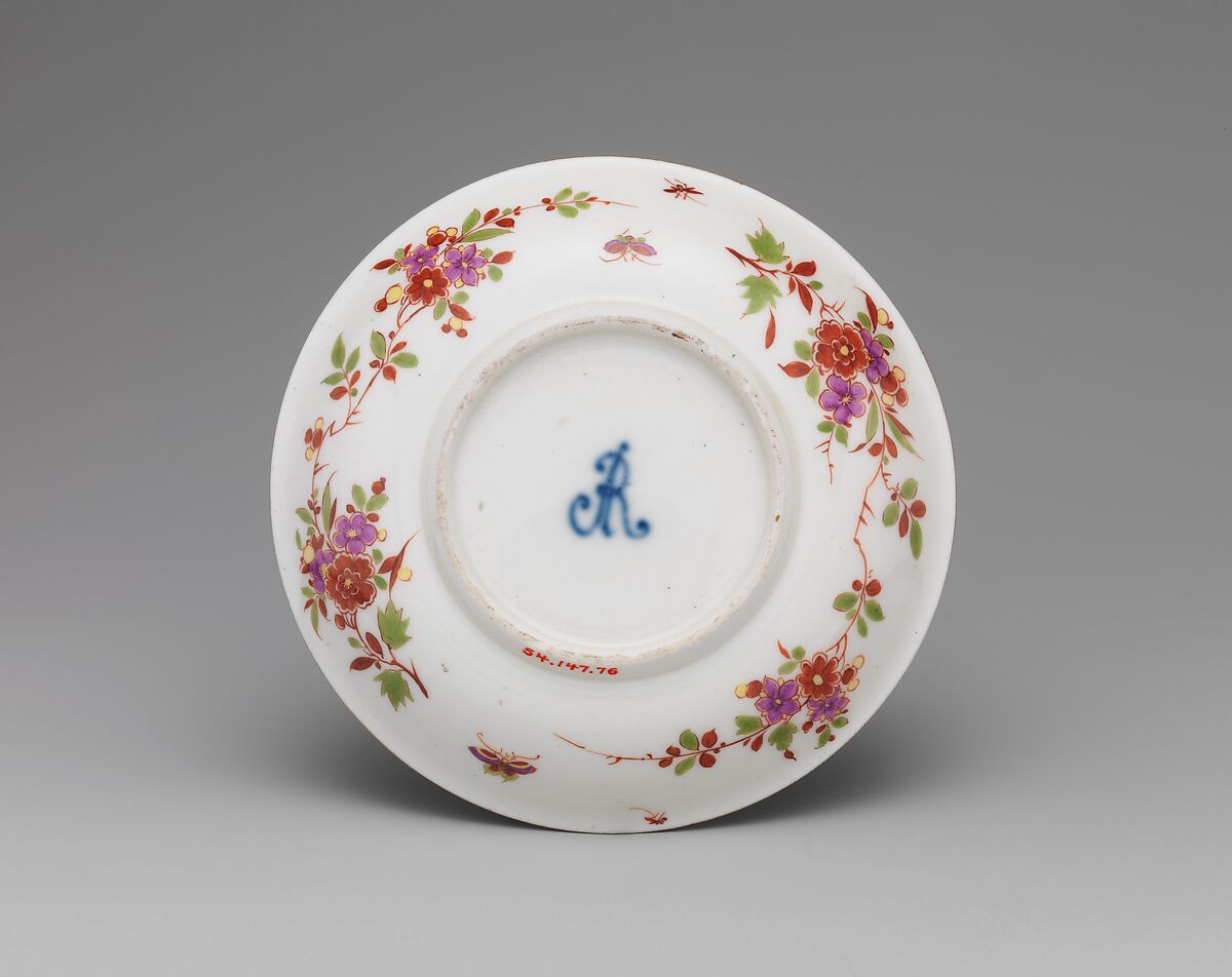 Saucer, Meissen Manufactory (German, 1710–present), Hard-paste porcelain decorated in polychrome enamels, gold, German, Meissen