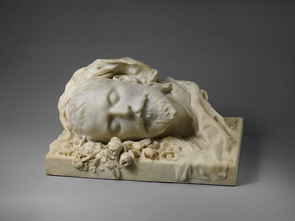 Funerary Portrait of Jacques Damala, Sarah Bernhardt (French, Paris 1844–1923 Paris), Marble, French, Paris