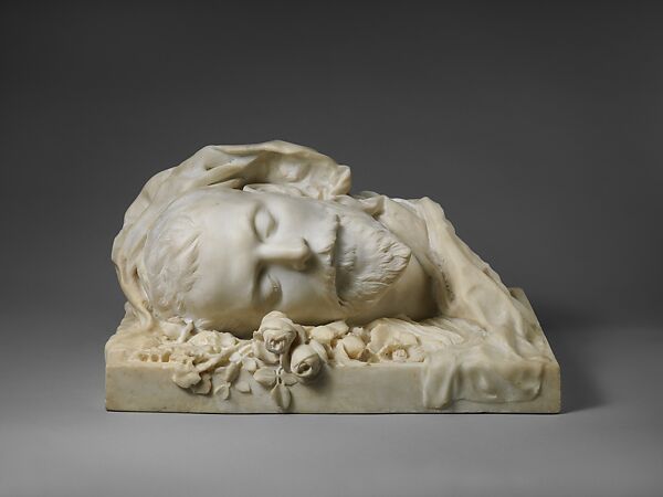 Funerary Portrait of Jacques Damala, Sarah Bernhardt (French, Paris 1844–1923 Paris), Marble, French, Paris 