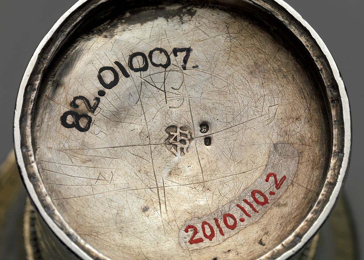 Beaker, Attributed to Valentinus (Felten) Dengel (master 1550, active 1550–70), Silver, partly gilded, Hungarian, Nagyszeben