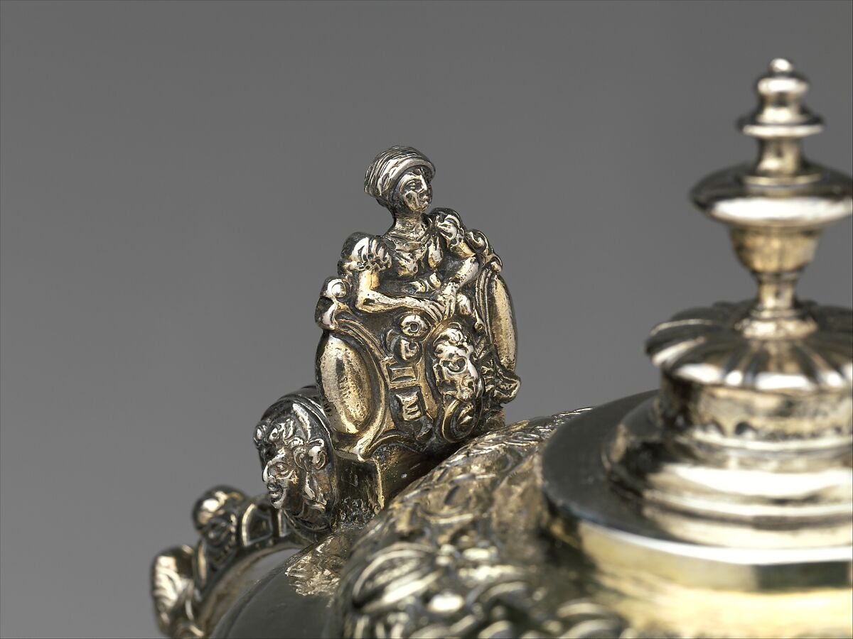 Tankard, Gregorius Gunesch (active ca. 1597), Gilded silver, Hungarian, Nagyszeben