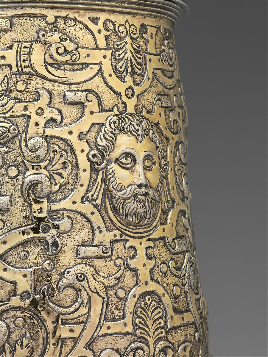 Tankard, Gregorius Gunesch (active ca. 1597), Gilded silver, Hungarian, Nagyszeben