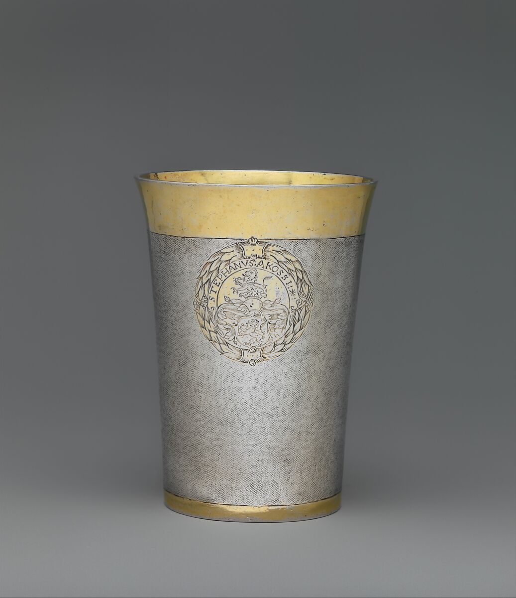 Beaker, Unidentified Master S.I., Silver, partly gilded, Hungarian, possibly Nagyszombat 