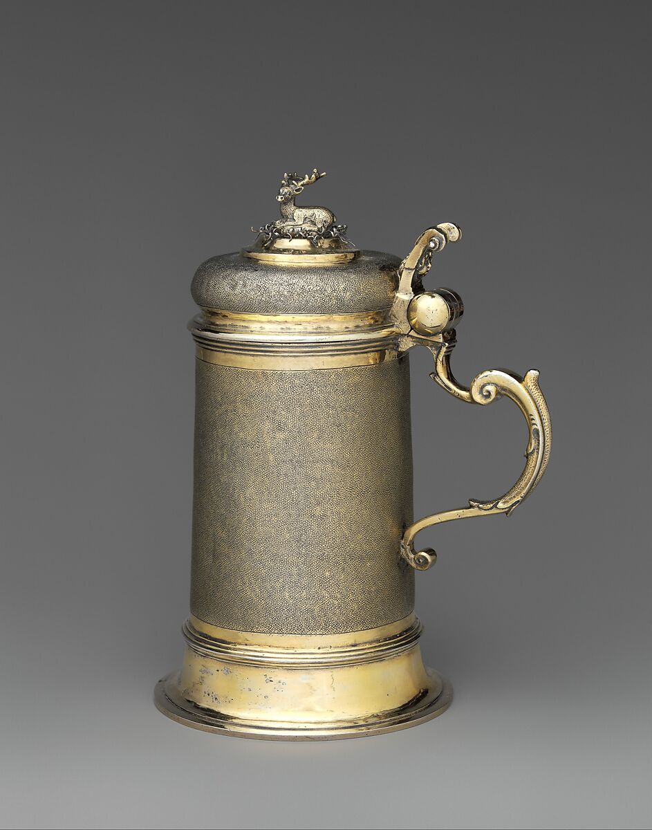 Tankard, Valentinius (Felten) Urbiger (master in 1641, died 1657), Gilded silver, Hungarian, Brassó 