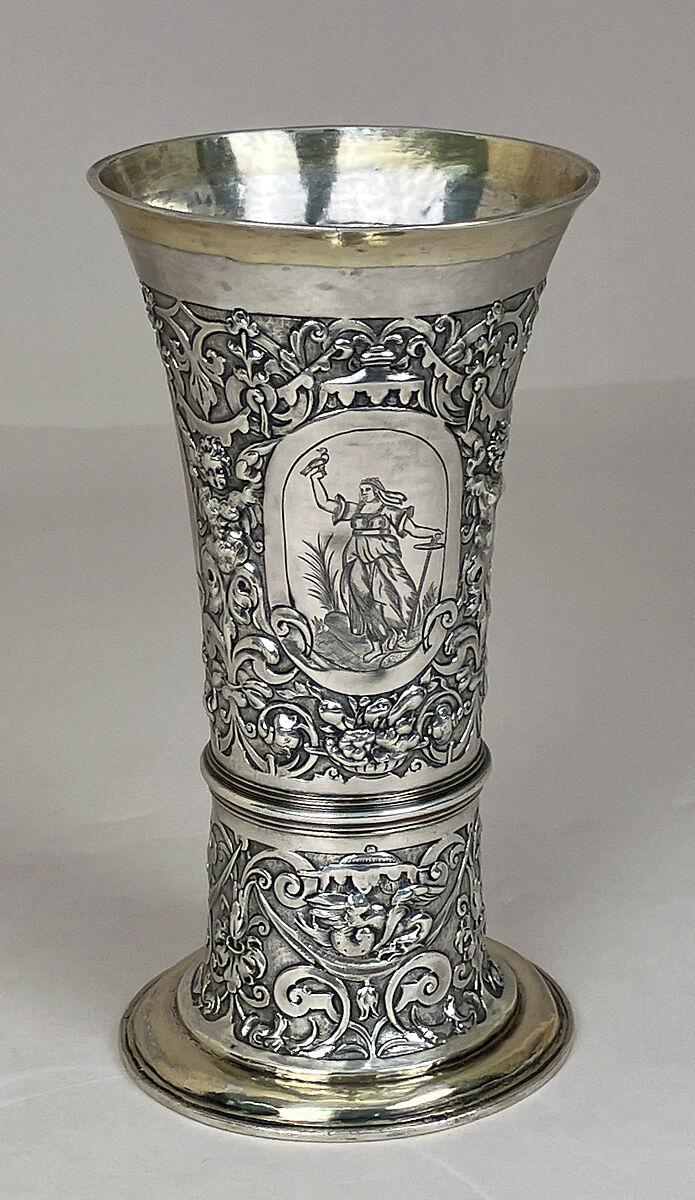 Footed beaker, Jeremias Jekel (master 1618, died 1667), Silver, partly gilded, Hungarian, Brassó