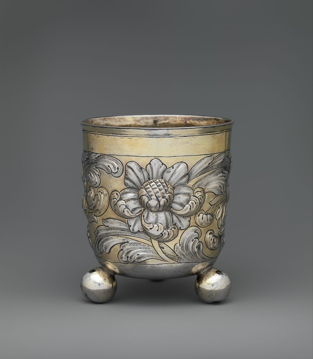 Beaker, Silver, partly gilded, Hungarian, Rimaszombat 