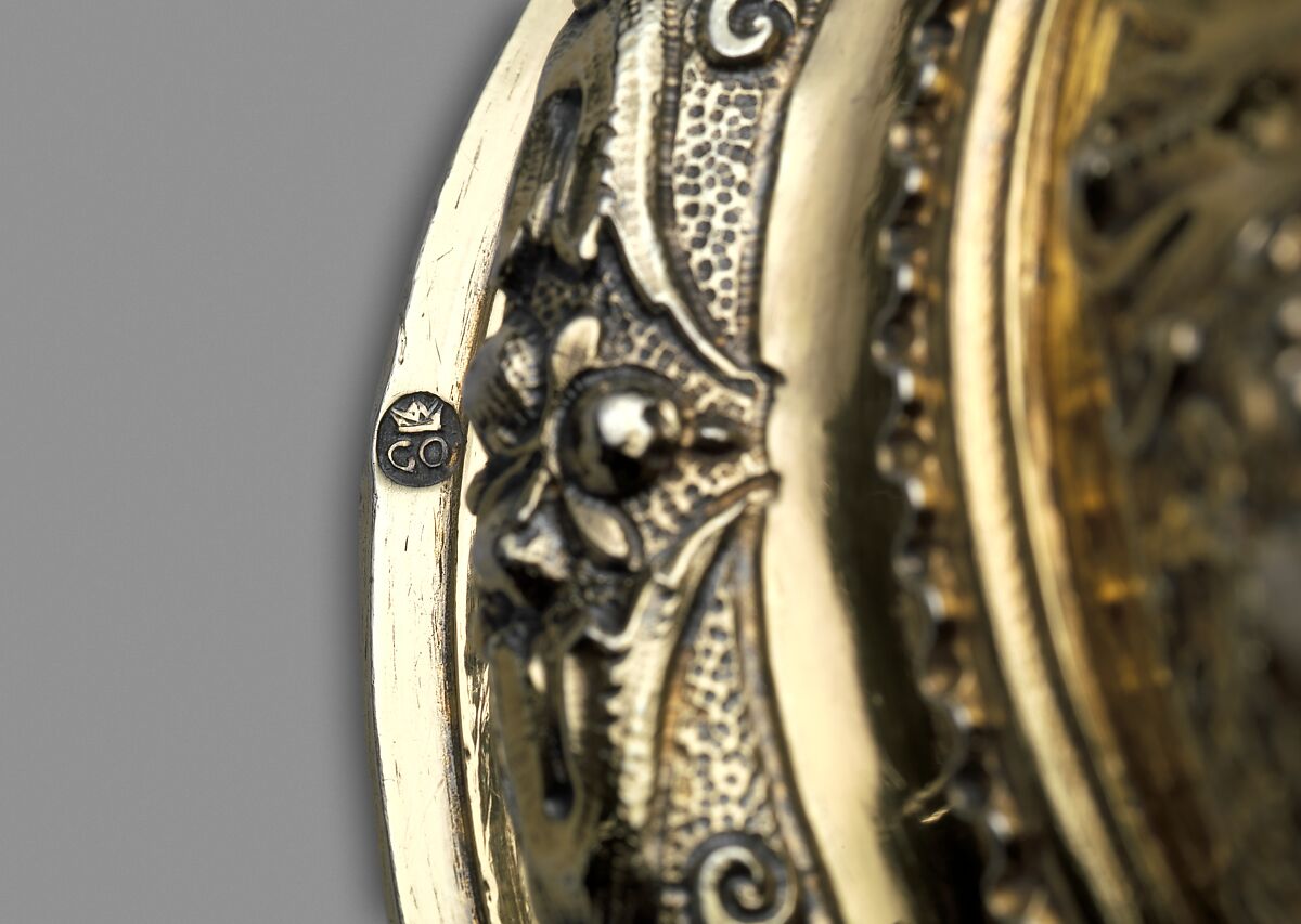 Tankard, Georgius Olescher Sr. (active 1693, died 1707), Gilded silver, Hungarian, Brassó