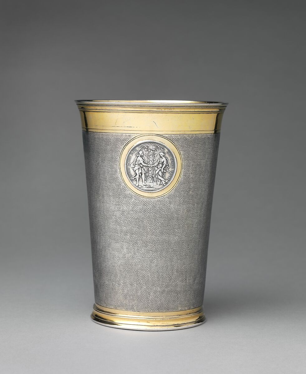 Beaker, Michael May II (active 1731–76), Silver, partly gilded, Hungarian, Brassó 