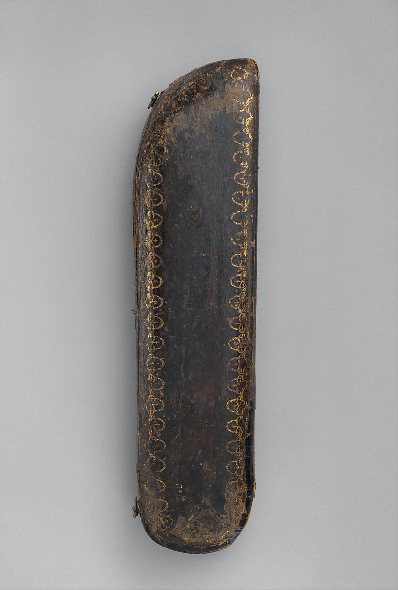 Traveling set, I.F. (Hungarian), Silver, partly gilded, steel, tooled leather, Hungarian, Érsekújvár