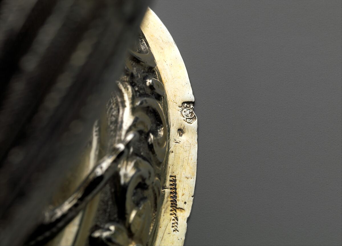 Table decoration in the form of a peacock, Silver, partly gilded, Hungarian, Munkács