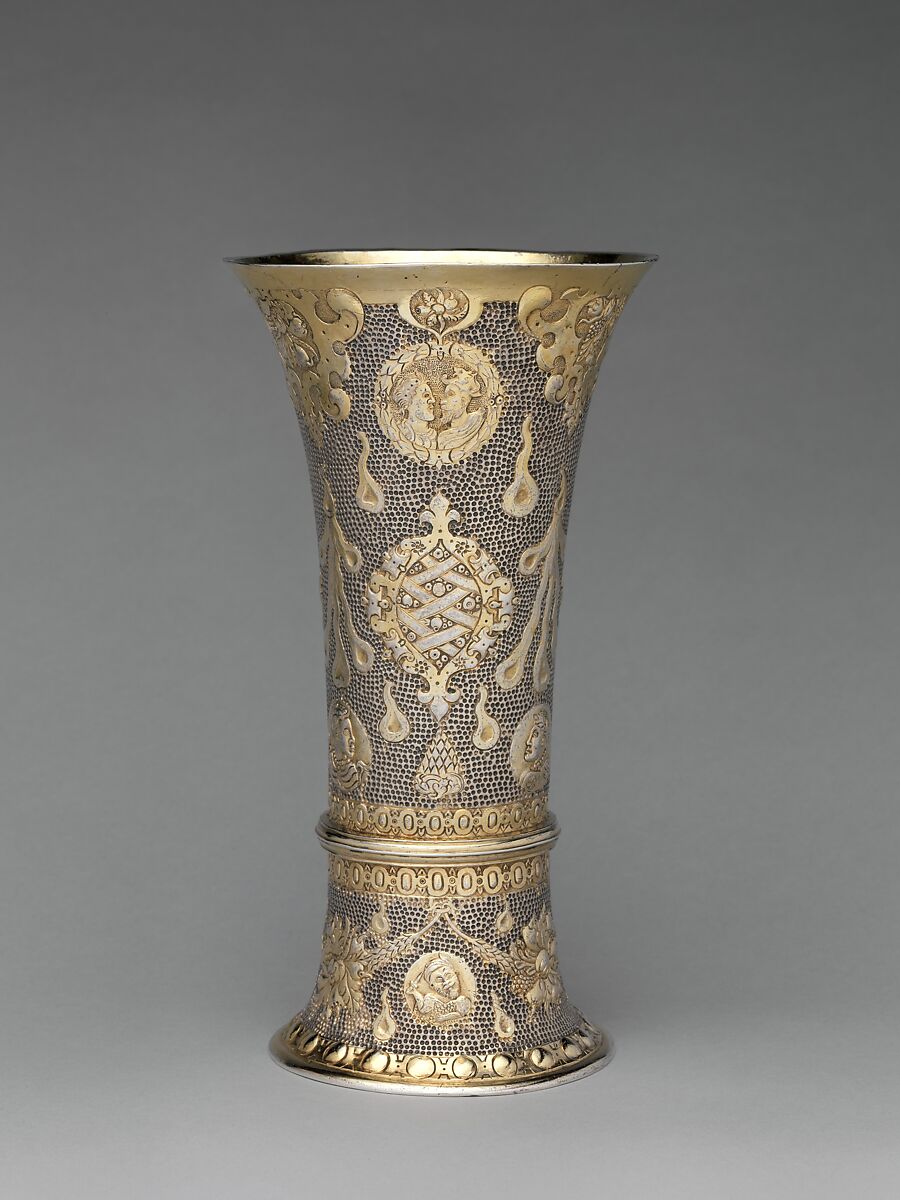 Footed beaker, Silver, partially gilded, Hungarian, Nagyszeben