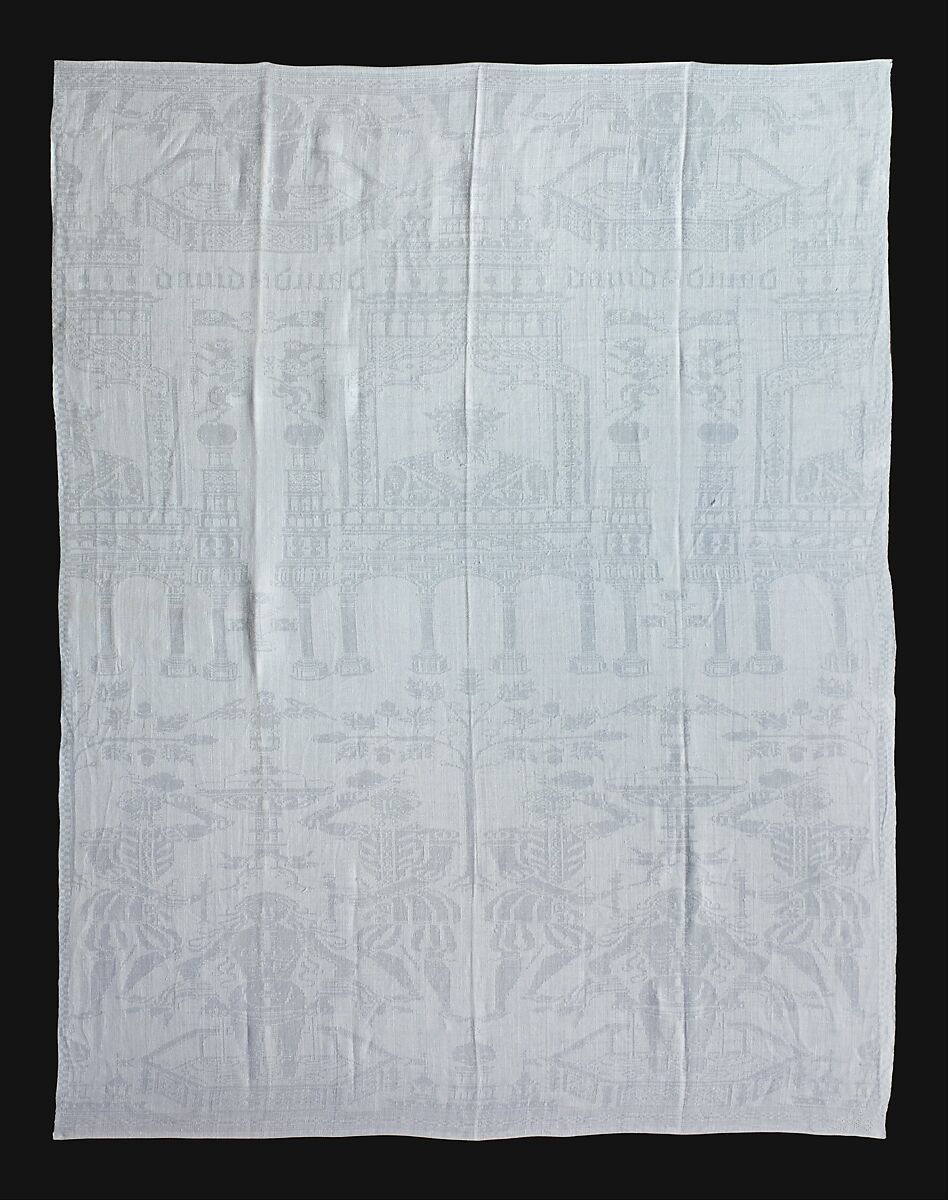 Napkin with David and Bathsheba, Linen, Dutch