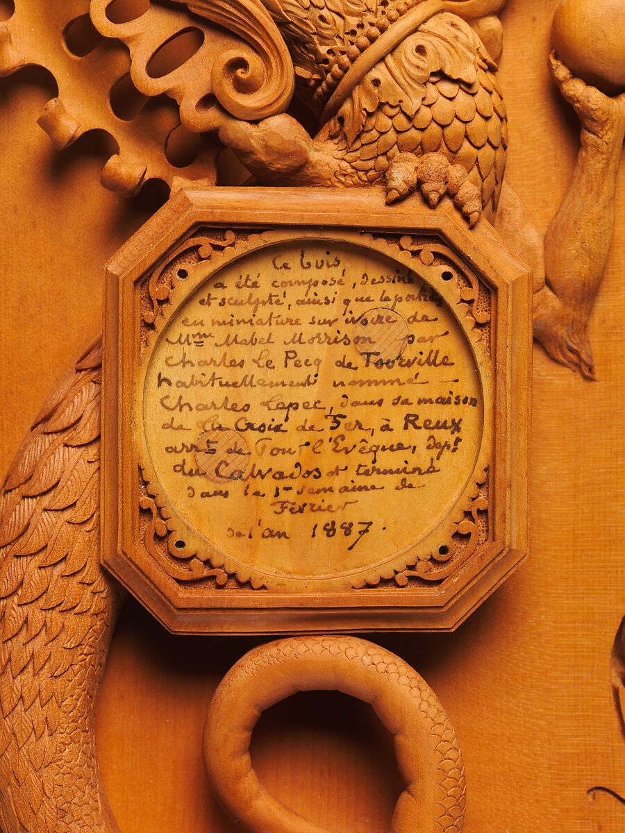 Panel, Charles Lepec (French, Paris 1830–after 1888), Boxwood, gilt-metal, painted ivory, mounted on gold velvet in a wooden and metal mounted frame, French, Reux