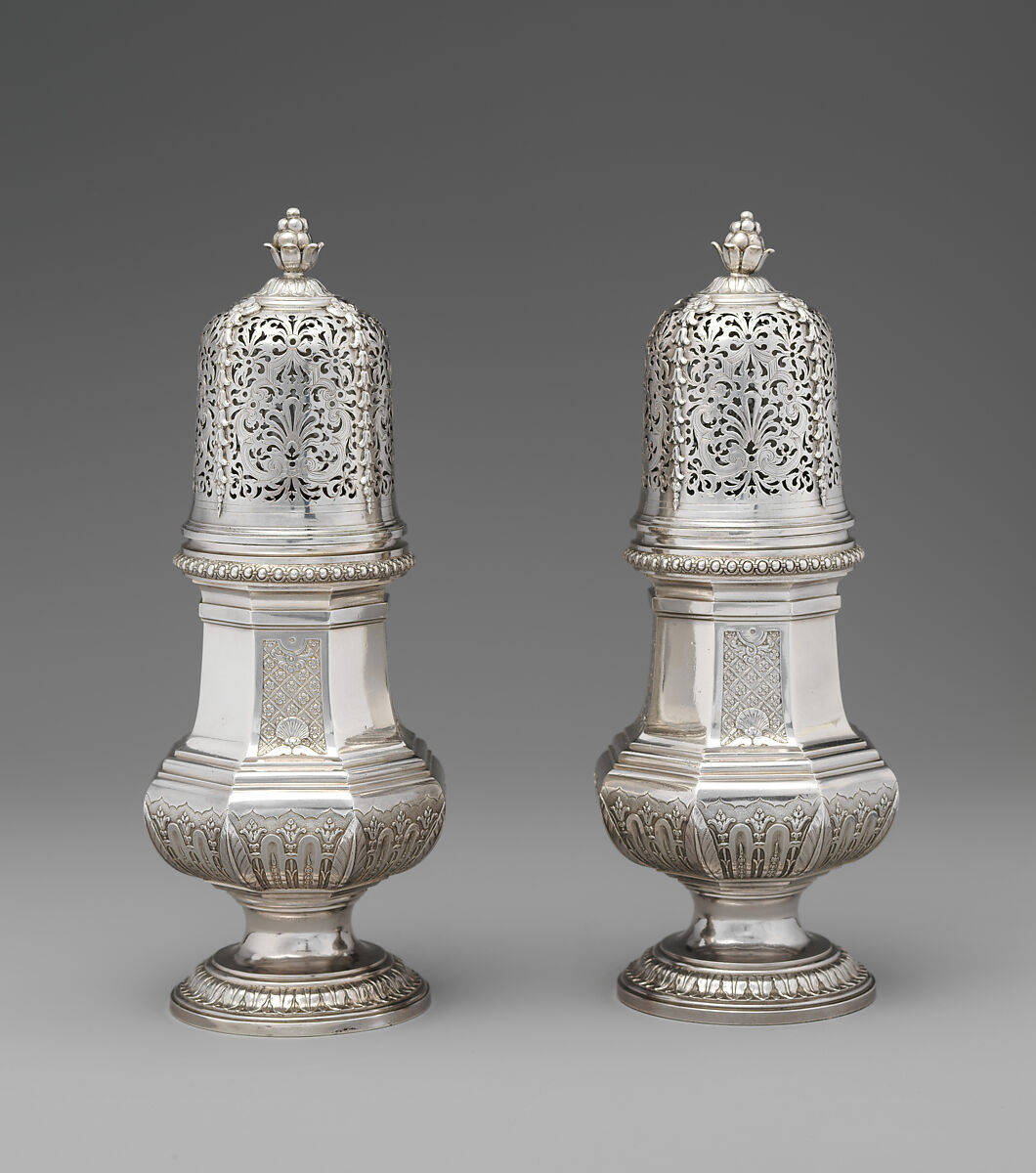 Sugar caster (one of a pair), Nicolas Besnier (French, 1686–1754, master 1714), Silver, French, Paris