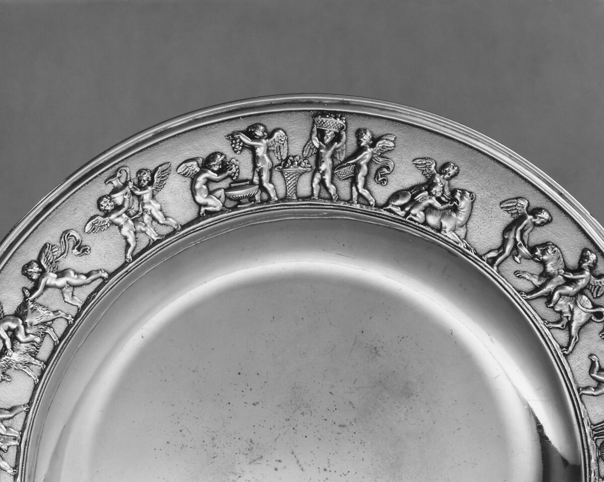 Tray, Giovacchino Belli (Italian, 1756–1822, master 1787), Silver gilt, Italian, Rome