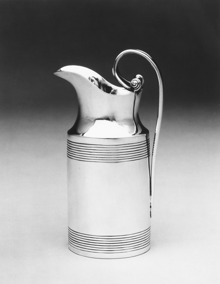 Milk jug, C. G. K., Silver, German, Dresden 