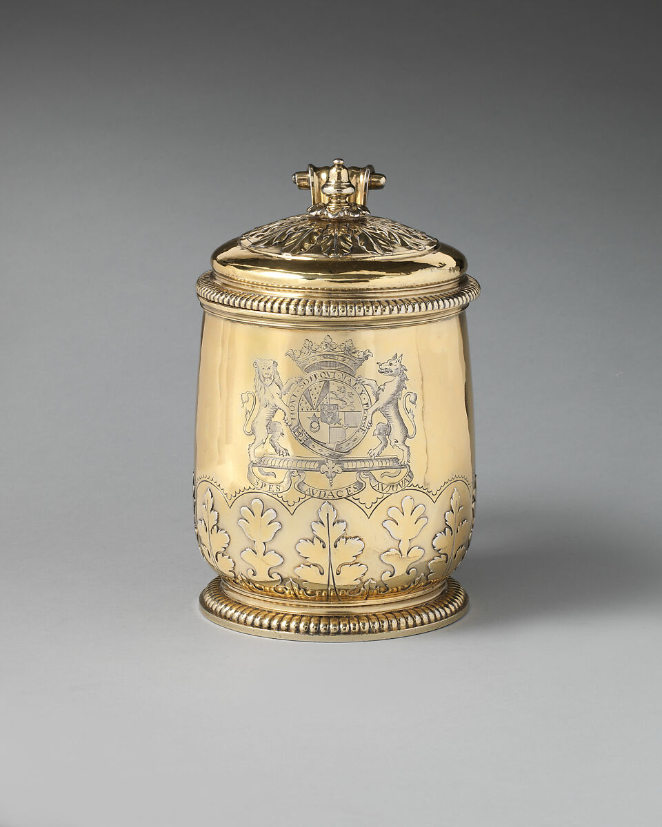 Tankard (one of a pair), John Le Chartier (active 1698–1731), Silver gilt, British, London