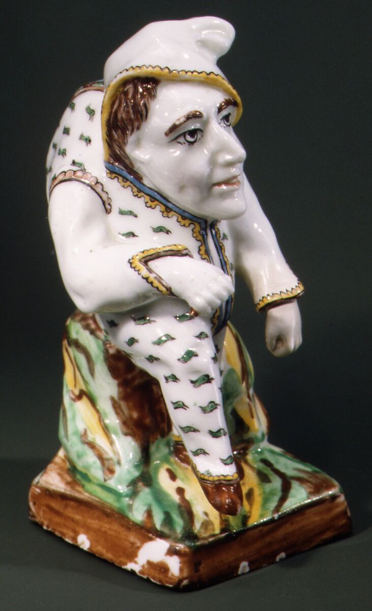 Dwarf (one of a pair), Villeroy (French, 1734/37–1748), Tin-glazed soft-paste porcelain decorated in polychrome enamels, French, Villeroy