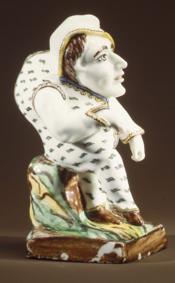Dwarf (one of a pair), Villeroy (French, 1734/37–1748), Tin-glazed soft-paste porcelain decorated in polychrome enamels, French, Villeroy