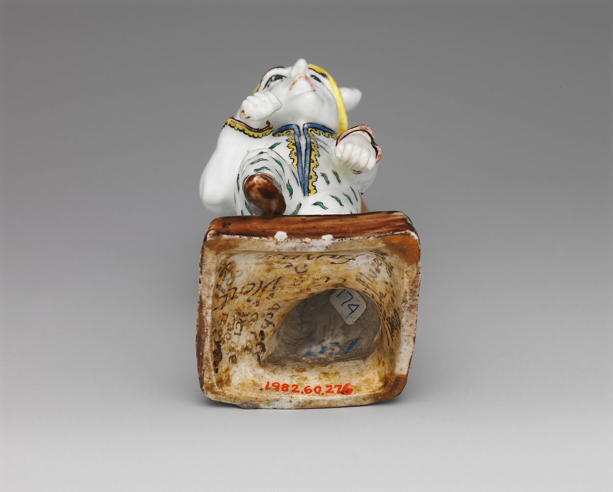 Dwarf (one of a pair), Villeroy (French, 1734/37–1748), Tin-glazed soft-paste porcelain decorated in polychrome enamels, French, Villeroy