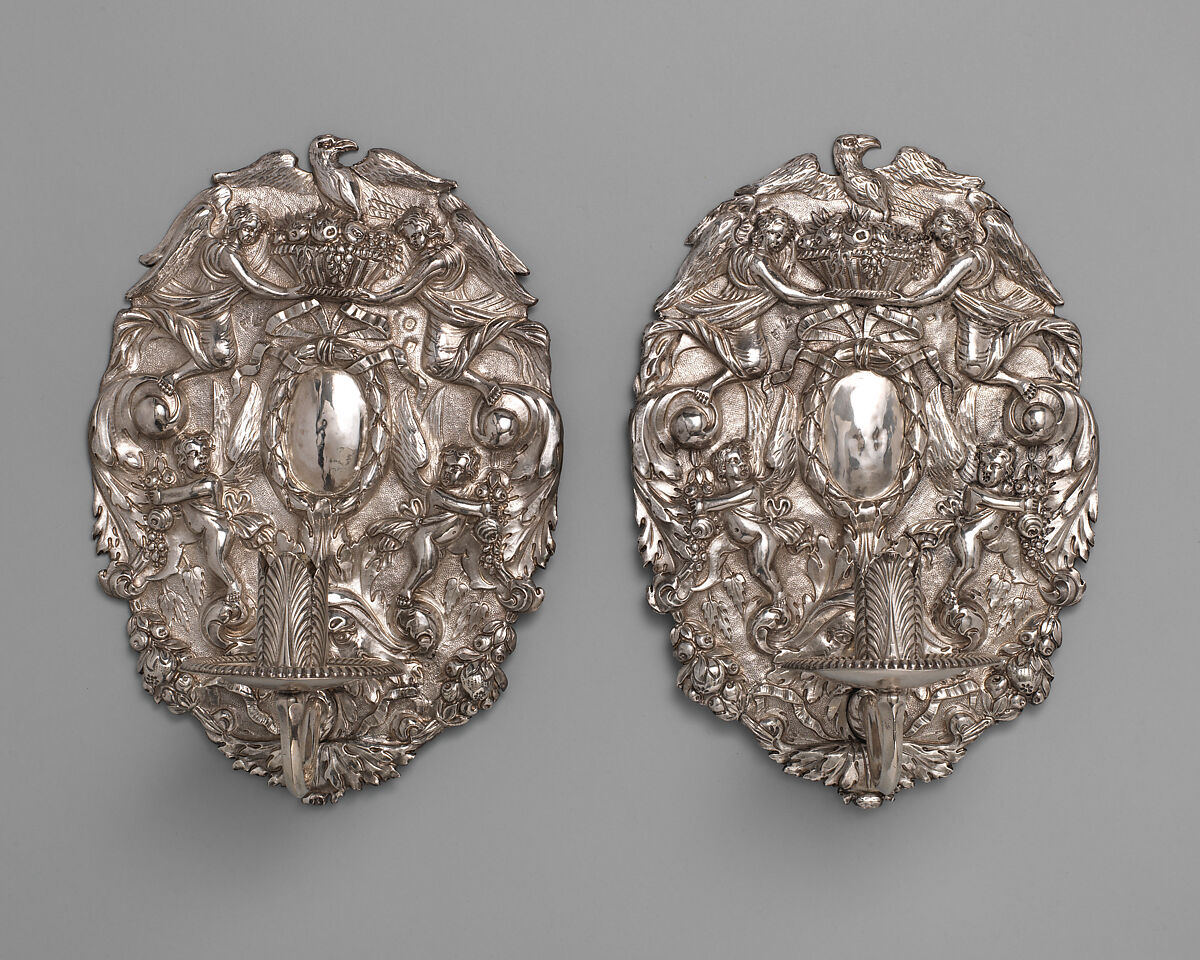 Sconce (one of a pair), Joseph Ward (active 1689–1734), Silver, British, London