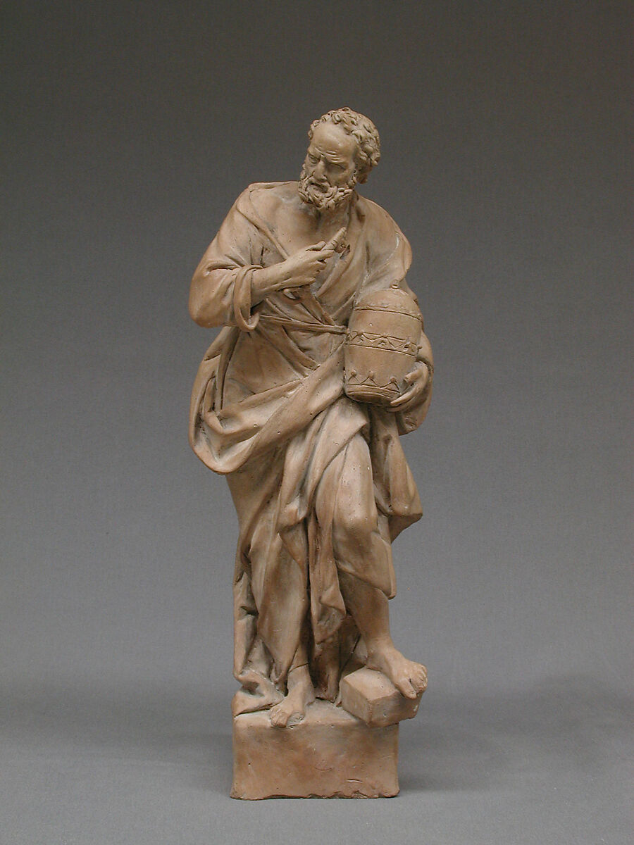 Saint Peter, Probably by Giuseppe Picano (1732–1810), Terracotta, traces of ground or white wash, Italian, Naples 