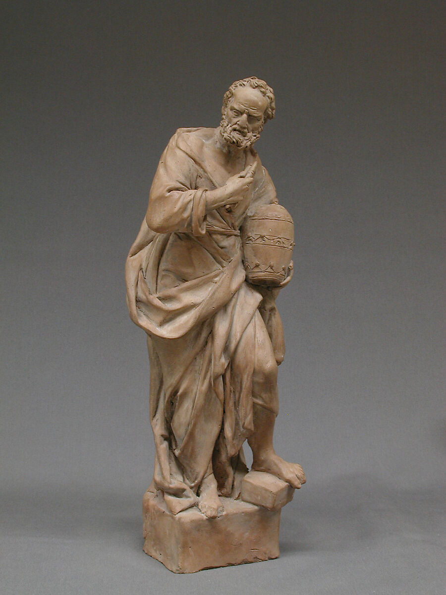 Saint Peter, Probably by Giuseppe Picano (1732–1810), Terracotta, traces of ground or white wash, Italian, Naples