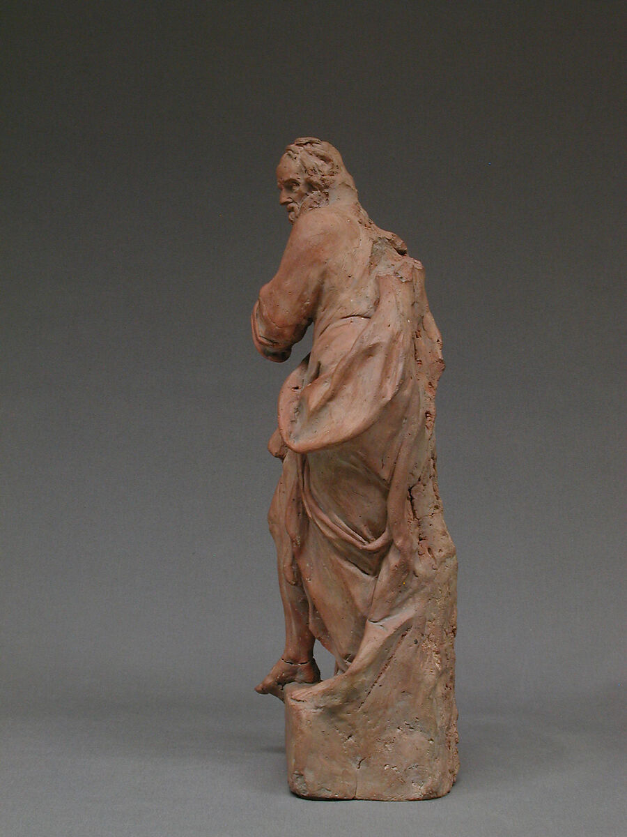 Saint Andrew, Probably by Giuseppe Picano (1732–1810), Terracotta, traces of ground or white wash, Italian, Naples